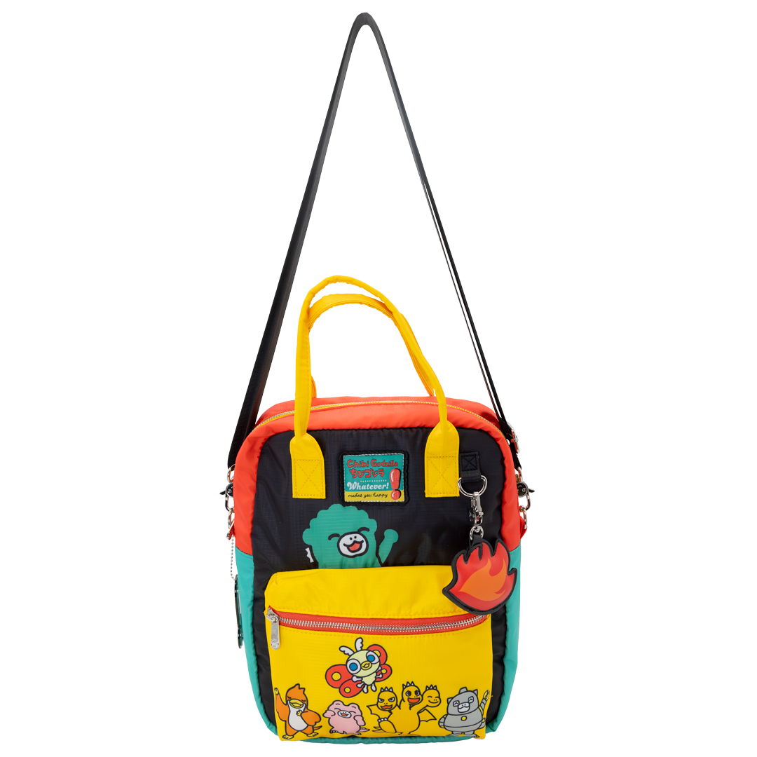 Whatever! Makes You Happy Chibi Godzilla Raids Again Reversible/Convertible Crossbody Bag