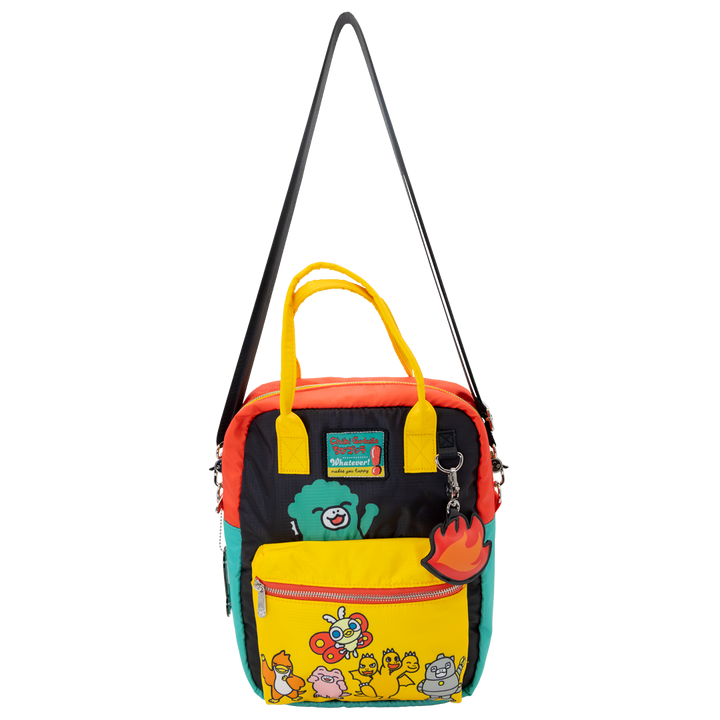 Whatever! Makes You Happy Chibi Godzilla Raids Again Reversible/Convertible Crossbody Bag