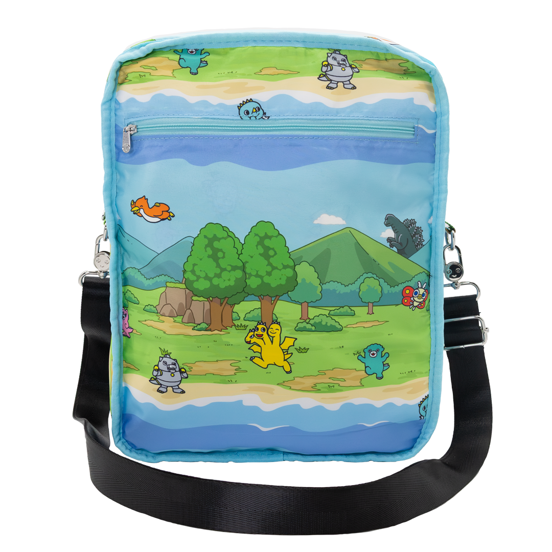 Whatever! Makes You Happy Chibi Godzilla Raids Again Reversible/Convertible Crossbody Bag