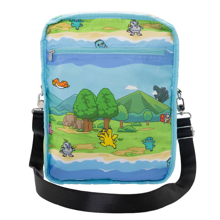 Whatever! Makes You Happy Chibi Godzilla Raids Again Reversible/Convertible Crossbody Bag