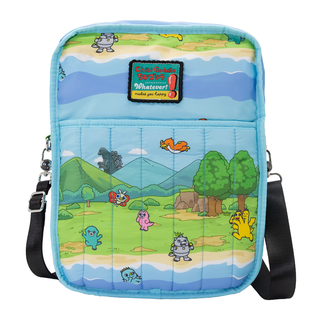 Whatever! Makes You Happy Chibi Godzilla Raids Again Reversible/Convertible Crossbody Bag