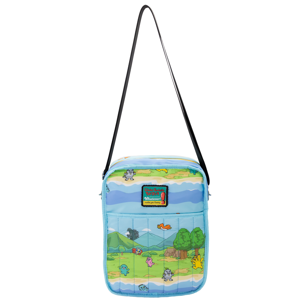Whatever! Makes You Happy Chibi Godzilla Raids Again Reversible/Convertible Crossbody Bag