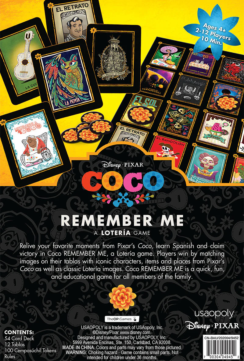 Loteria: Disney Pixar Coco Remember Me Game