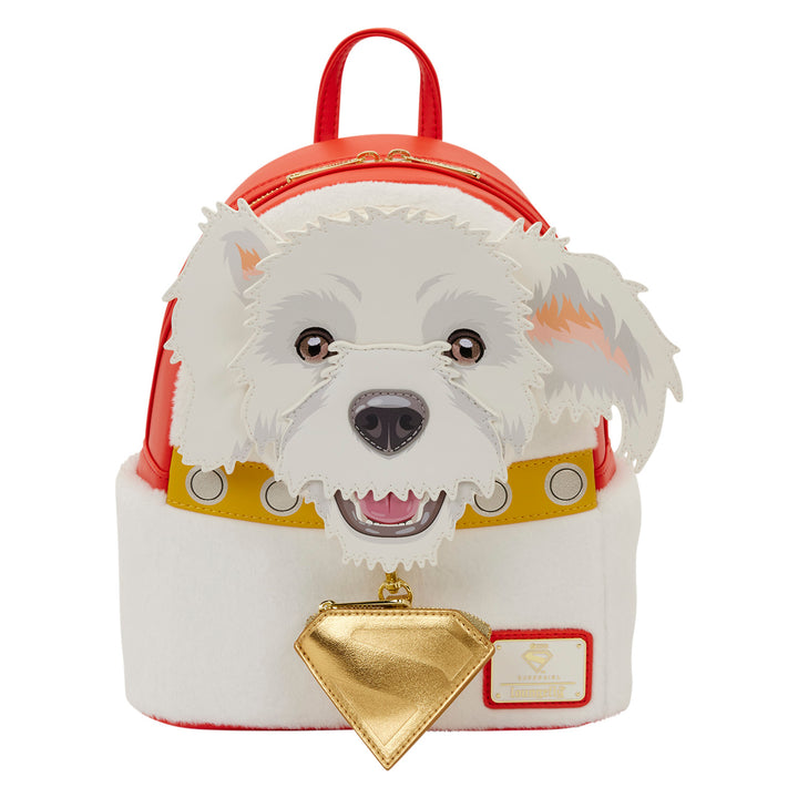 Backpack with a dog face design on a white background