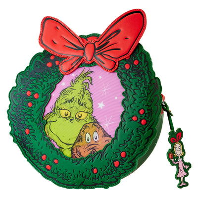 Dr Seuss Grinch Christmas Wreath Figural Crossbody
