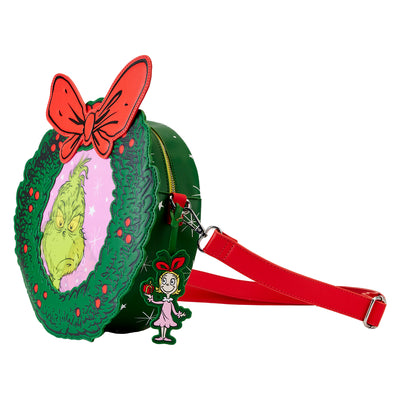 Dr Seuss Grinch Christmas Wreath Figural Crossbody