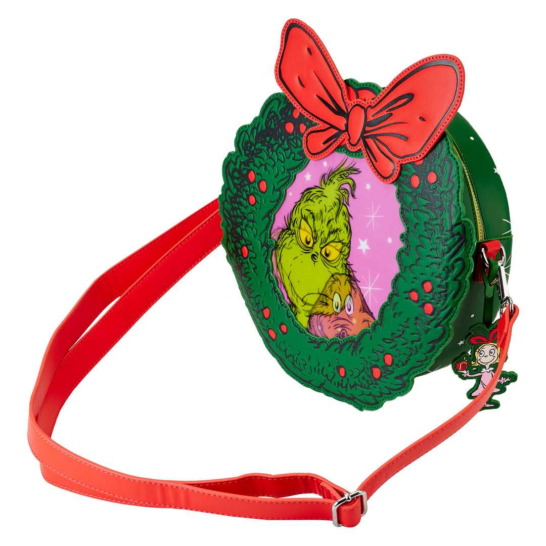 Dr Seuss Grinch Christmas Wreath Figural Crossbody