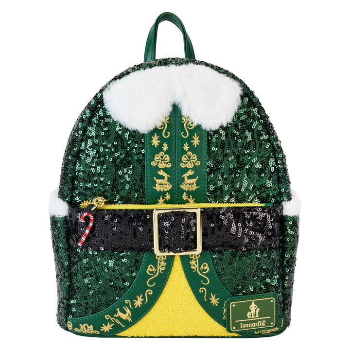 Loungefly Warner Brothers Elf Buddy Sequin Cosplay Mini Backpack