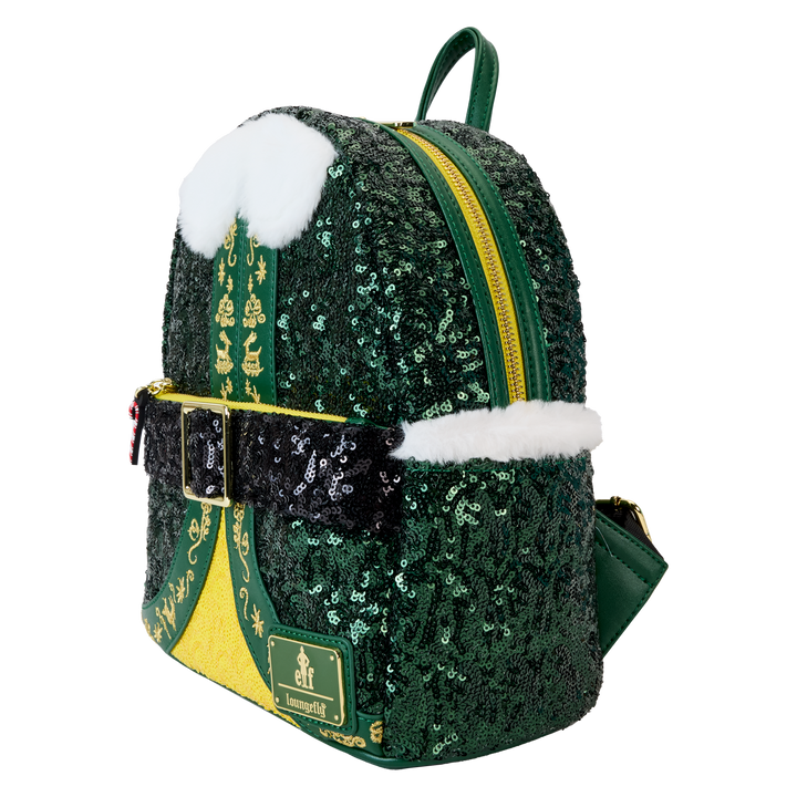 Loungefly Warner Brothers Elf Buddy Sequin Cosplay Mini Backpack