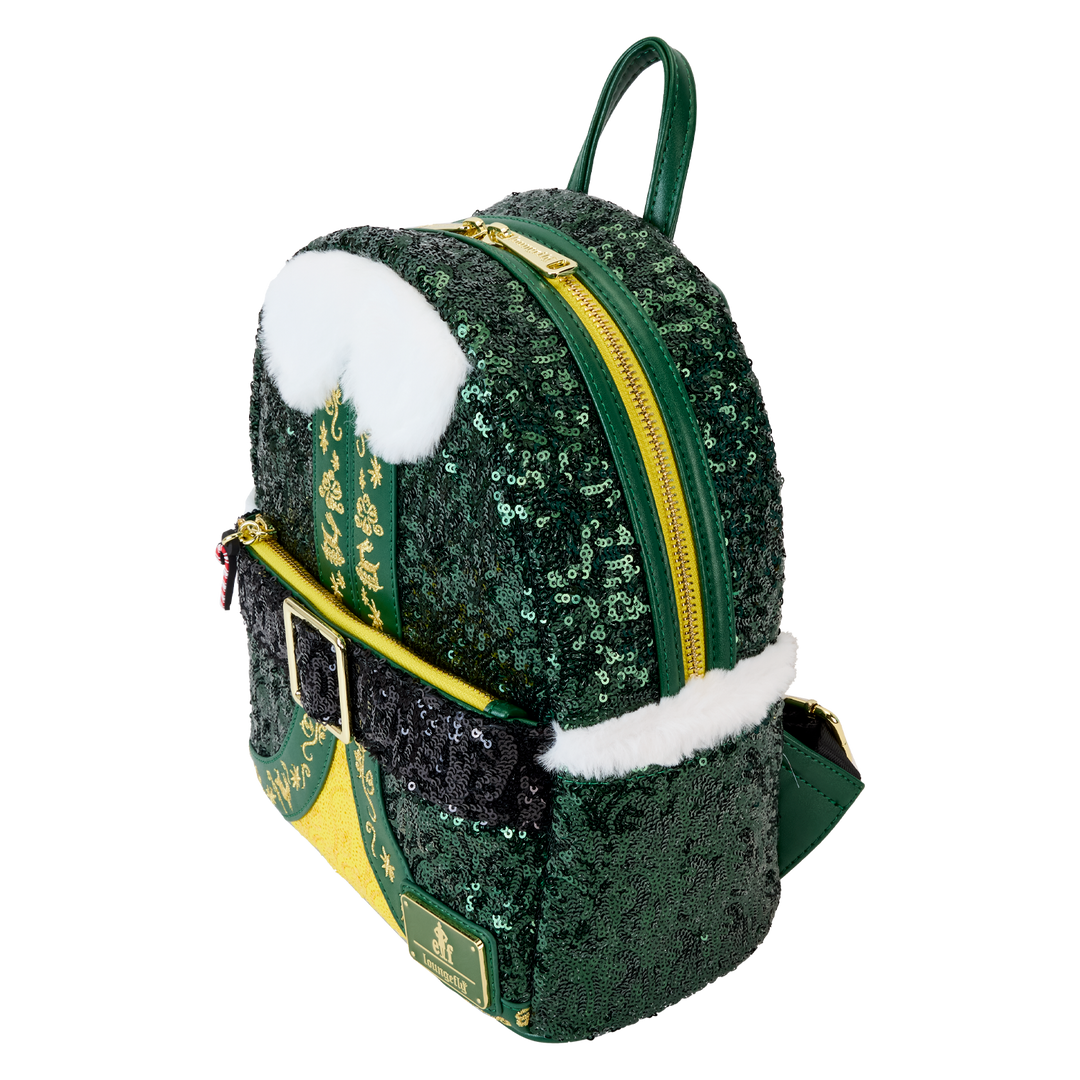 Loungefly Warner Brothers Elf Buddy Sequin Cosplay Mini Backpack