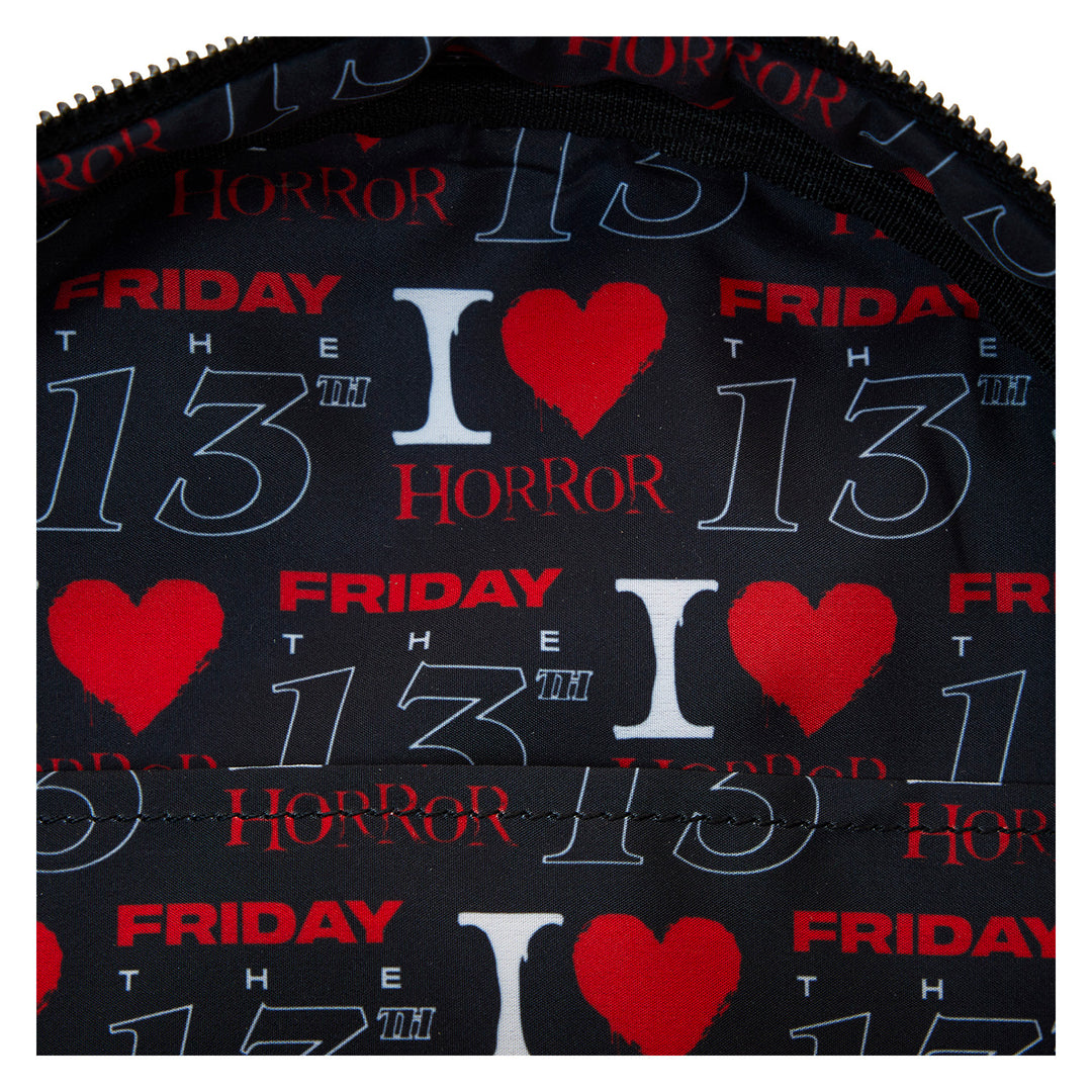 Loungefly Warners Bros Friday the 13th I Heart Horror Mini Backpack