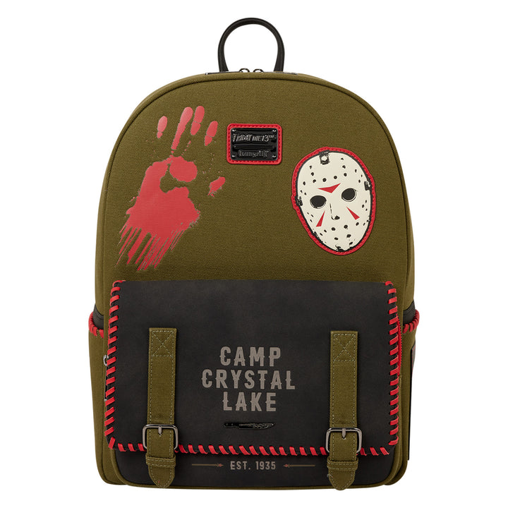 Loungefly Friday the 13th Camp Crystal Lake Canvas Glow in the Dark Full-Size Backpack