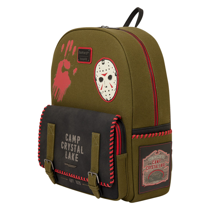 Loungefly Friday the 13th Camp Crystal Lake Canvas Glow in the Dark Full-Size Backpack