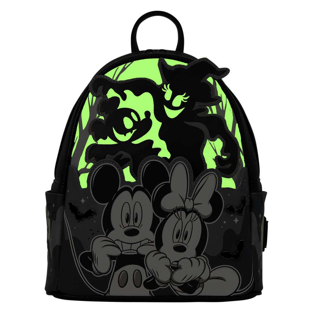 Loungefly Disney Mickey & Minnie Mouse Ghost Light-Up Glow Mini Backpack