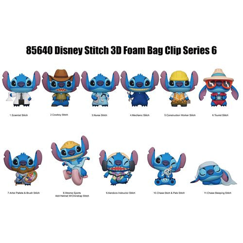 Disney Lilo and Stitch Series 6 3D Foam Bag Clip