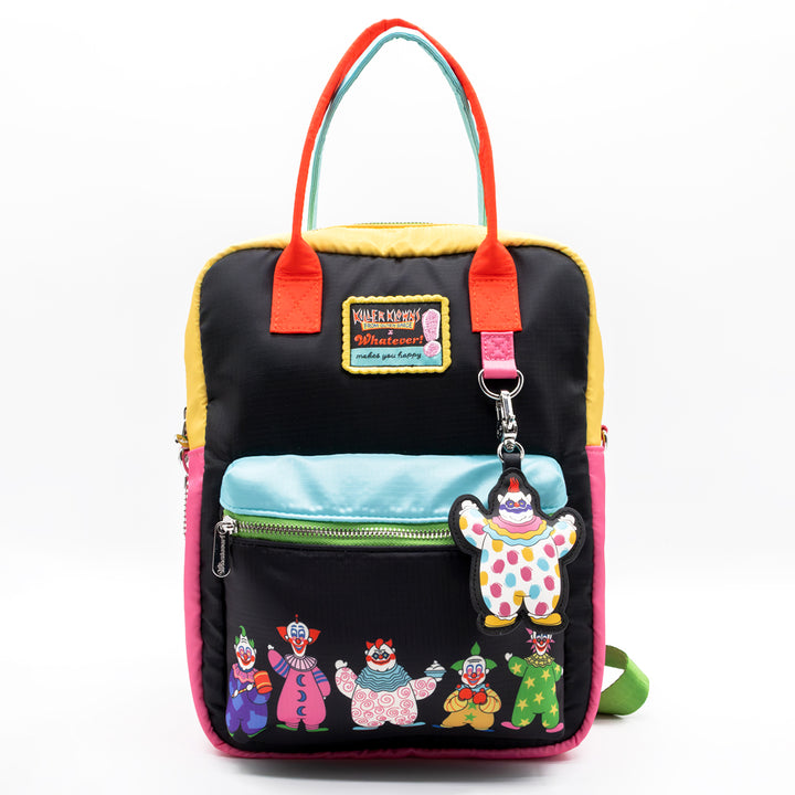 Whatever! Makes You Happy Killer Klowns From Outer Space Reversible & Convertible Square Bag with Fatso Charm
