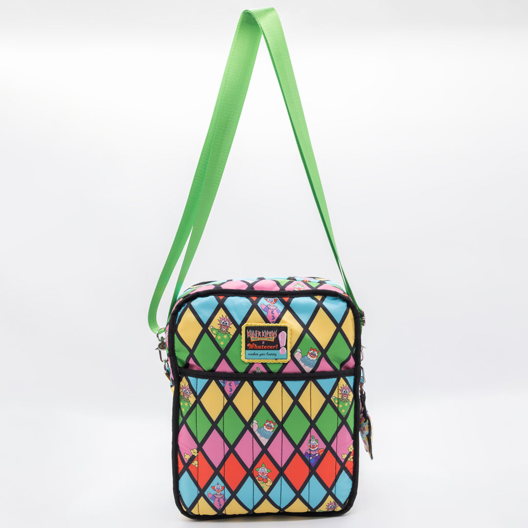Whatever! Makes You Happy Killer Klowns From Outer Space Reversible & Convertible Square Bag with Fatso Charm