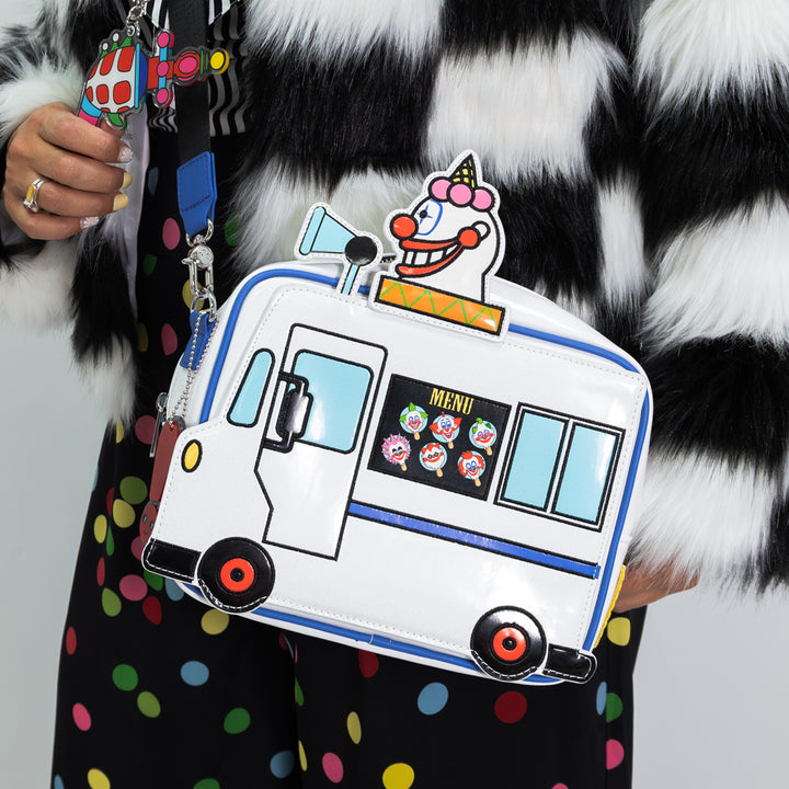 Whatever! Makes You Happy Killer Klowns From Outer Space Jojo’s Ice Cream Truck Crossbody with Ray Gun Charm