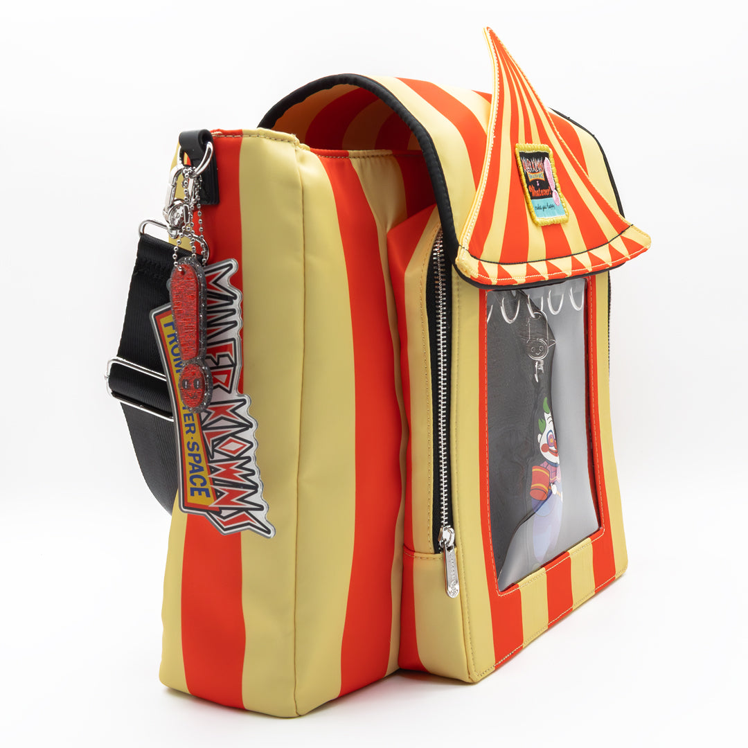 Whatever! Makes You Happy Killer Klowns From Outer Space Padded Pin Trading Tent Crossbody with Jumbo Charm