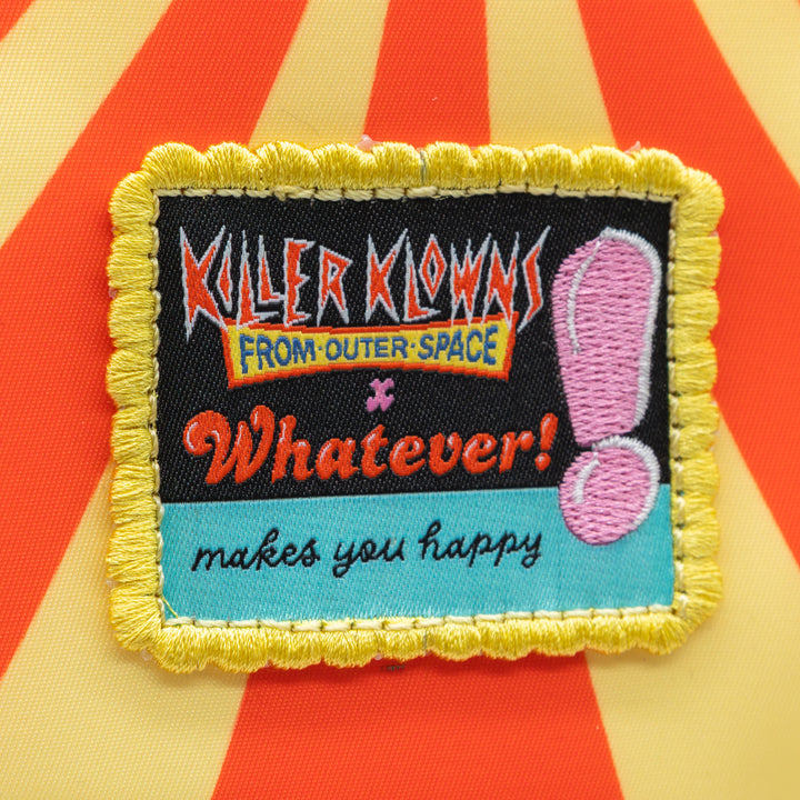 Whatever! Makes You Happy Killer Klowns From Outer Space Padded Pin Trading Tent Crossbody with Jumbo Charm