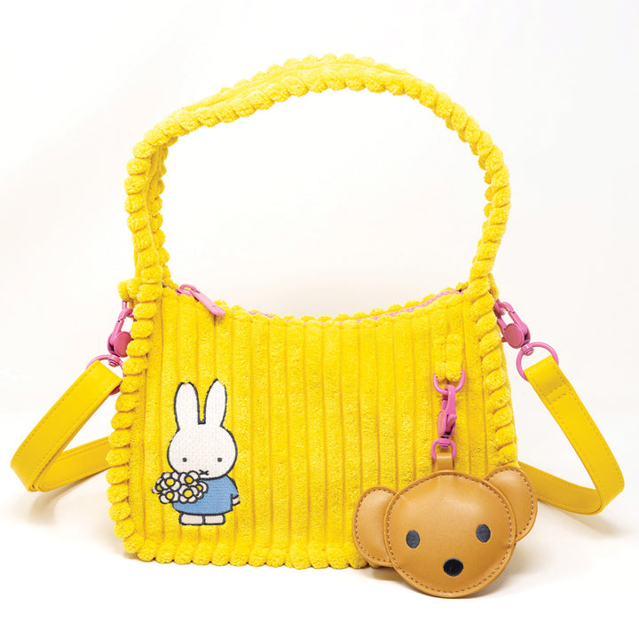 Whatever! Makes You Happy Miffy Corduroy Baguette Crossbody Bag with Bag Charm