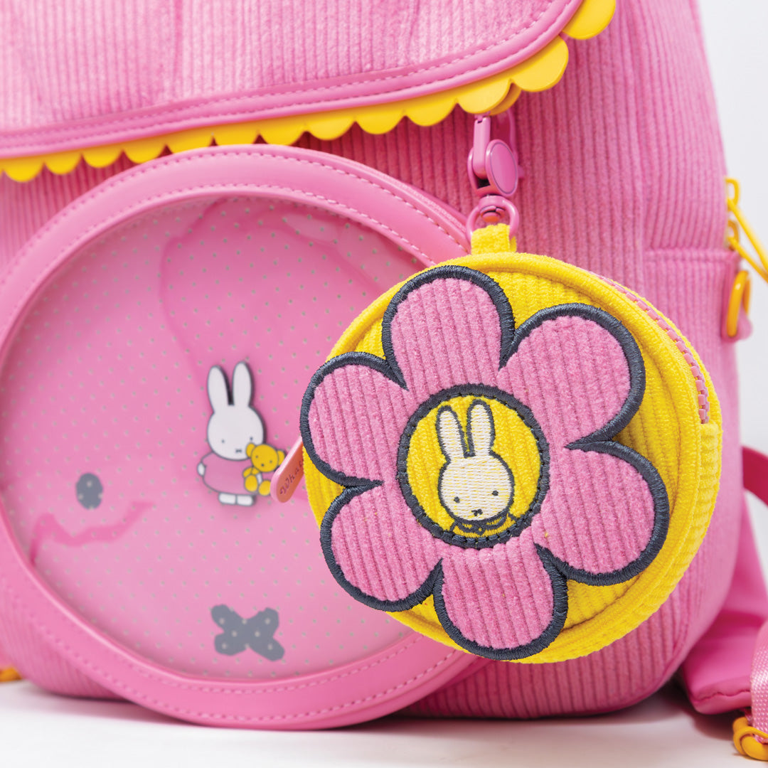Whatever! Makes You Happy Miffy Flower Corduroy Coin Bag Charm