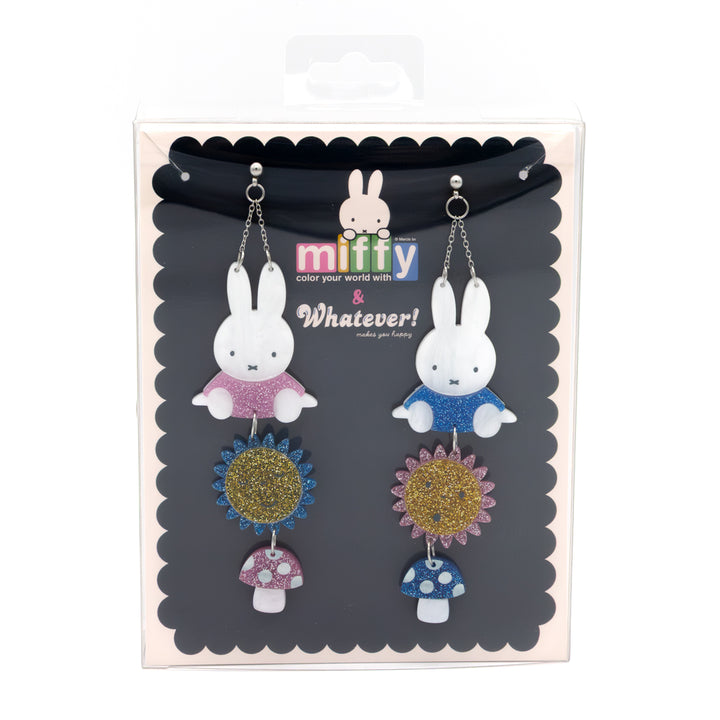 Whatever! Makes You Happy Miffy Sun & Shroom Layered Acrylic Earrings