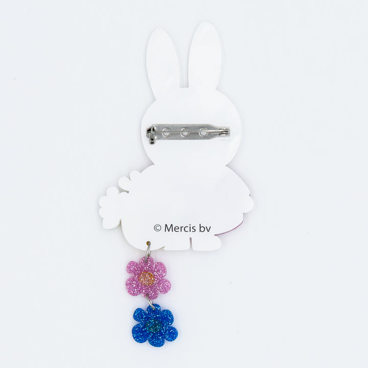 Whatever! Makes You Happy Miffy Flower Dangles Acrylic Collectible Pin