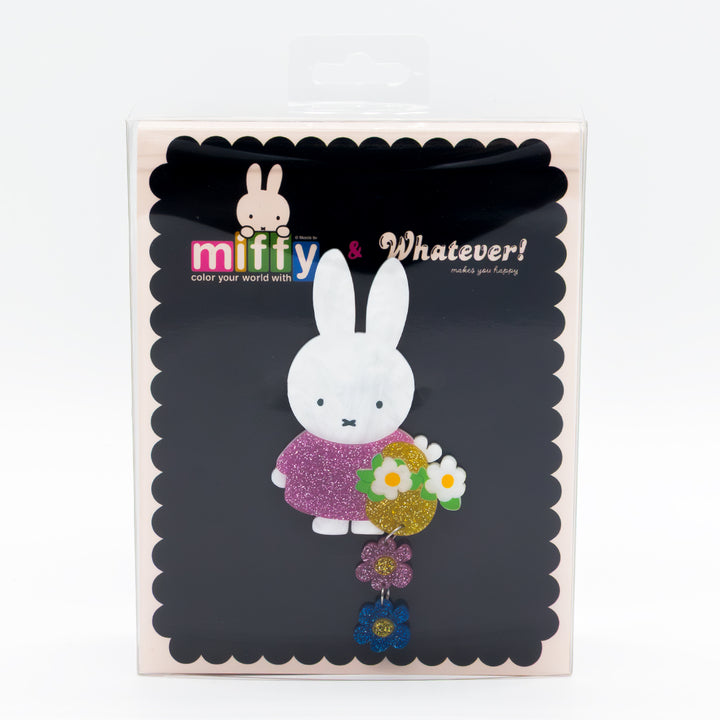 Whatever! Makes You Happy Miffy Flower Dangles Acrylic Collectible Pin
