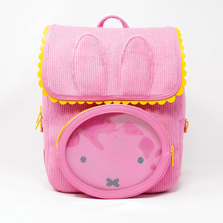 Whatever! Makes You Happy Miffy Corduroy & Faux Leather Pin Trading Backpack