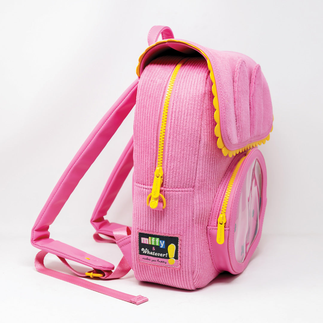 Whatever! Makes You Happy Miffy Corduroy & Faux Leather Pin Trading Backpack