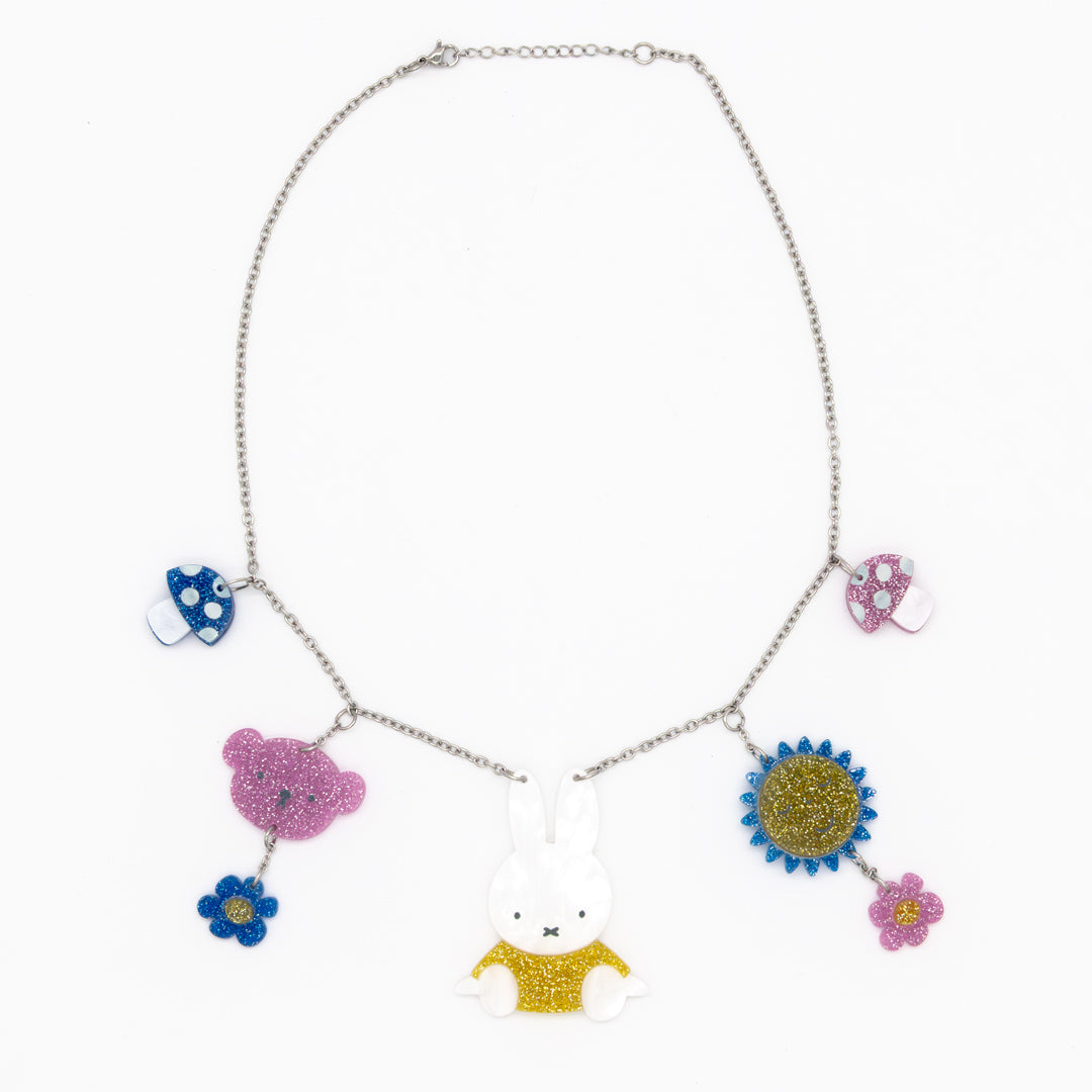Whatever! Makes You Happy Miffy Sun, Shroom & Bear Acrylic Necklace