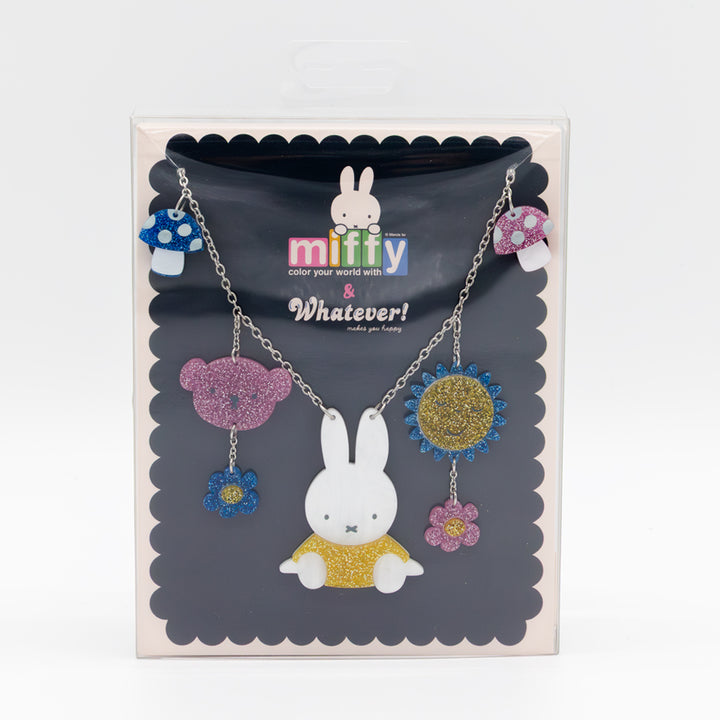 Whatever! Makes You Happy Miffy Sun, Shroom & Bear Acrylic Necklace