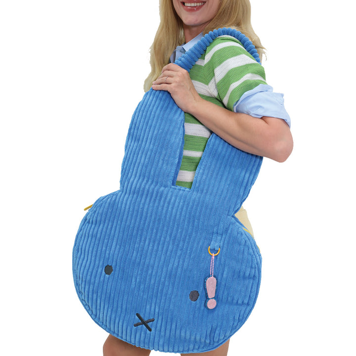 Whatever! Makes You Happy Miffy Head Wide Corduroy Oversized Tote Bag