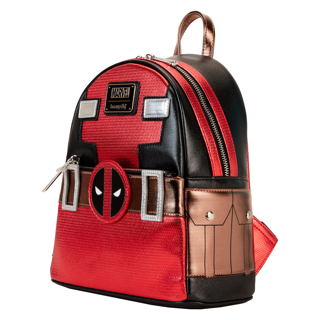 Loungefly Marvel Deadpool Metallic Cosplay Mini Backpack