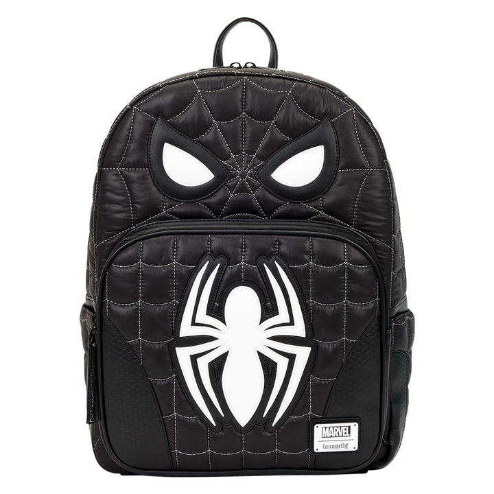 Loungefly Marvel Spider-Man Black & White Suit Cosplay Quilted Full-Size Backpack