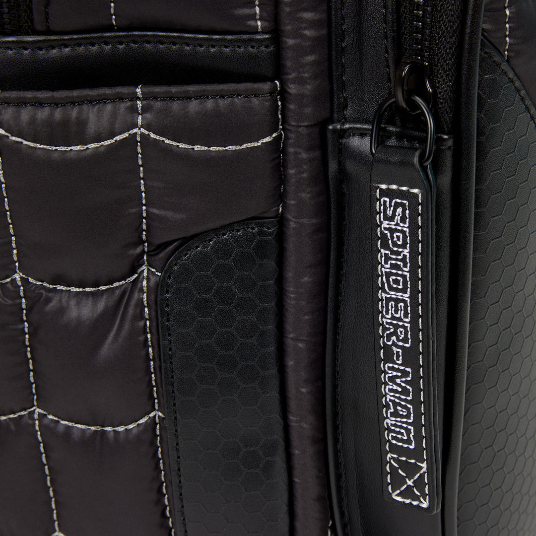 Loungefly Marvel Spider-Man Black & White Suit Cosplay Quilted Full-Size Backpack