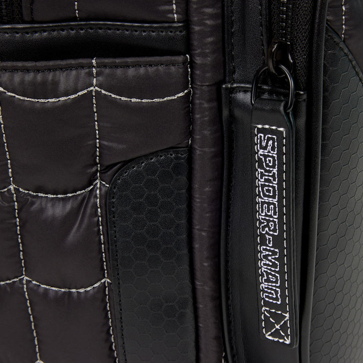 Loungefly Marvel Spider-Man Black & White Suit Cosplay Quilted Full-Size Backpack