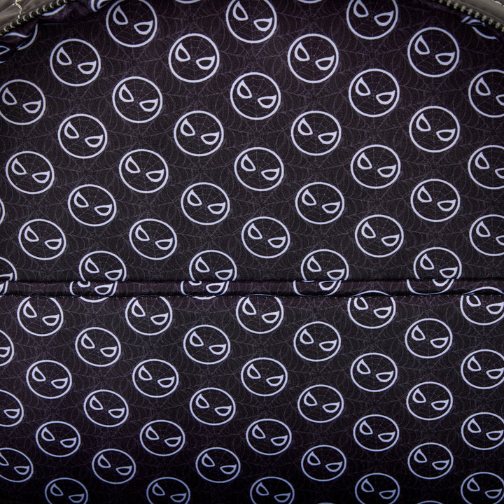 Loungefly Marvel Spider-Man Black & White Suit Cosplay Quilted Full-Size Backpack