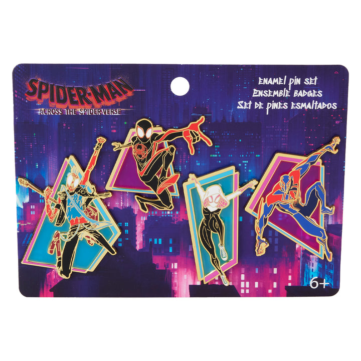 Loungefly Marvel Spiderverse 4 Piece Pin Set