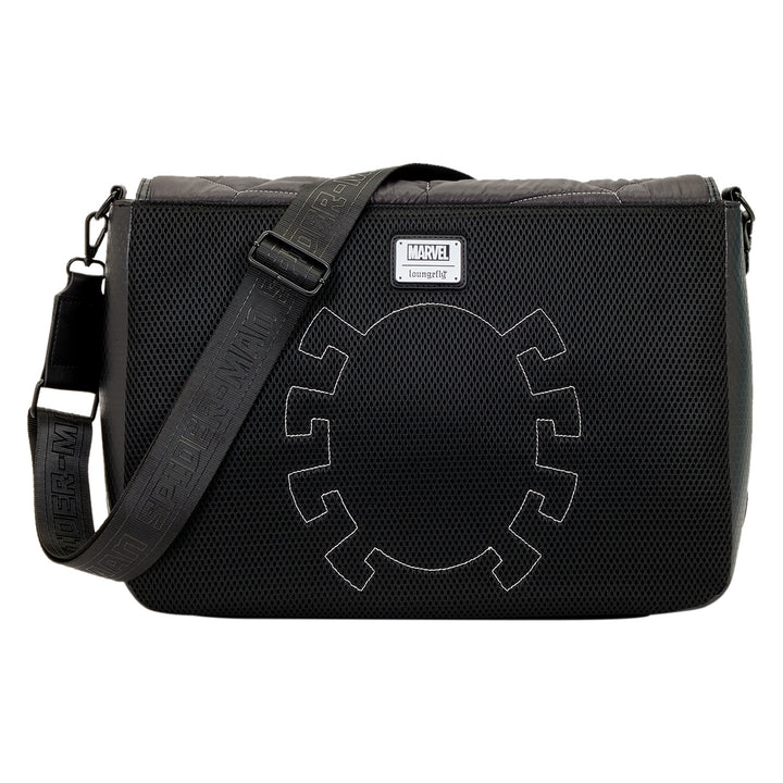 Loungefly Marvel Spider-Man Black & White Suit Quilted Messenger Crossbody Bag