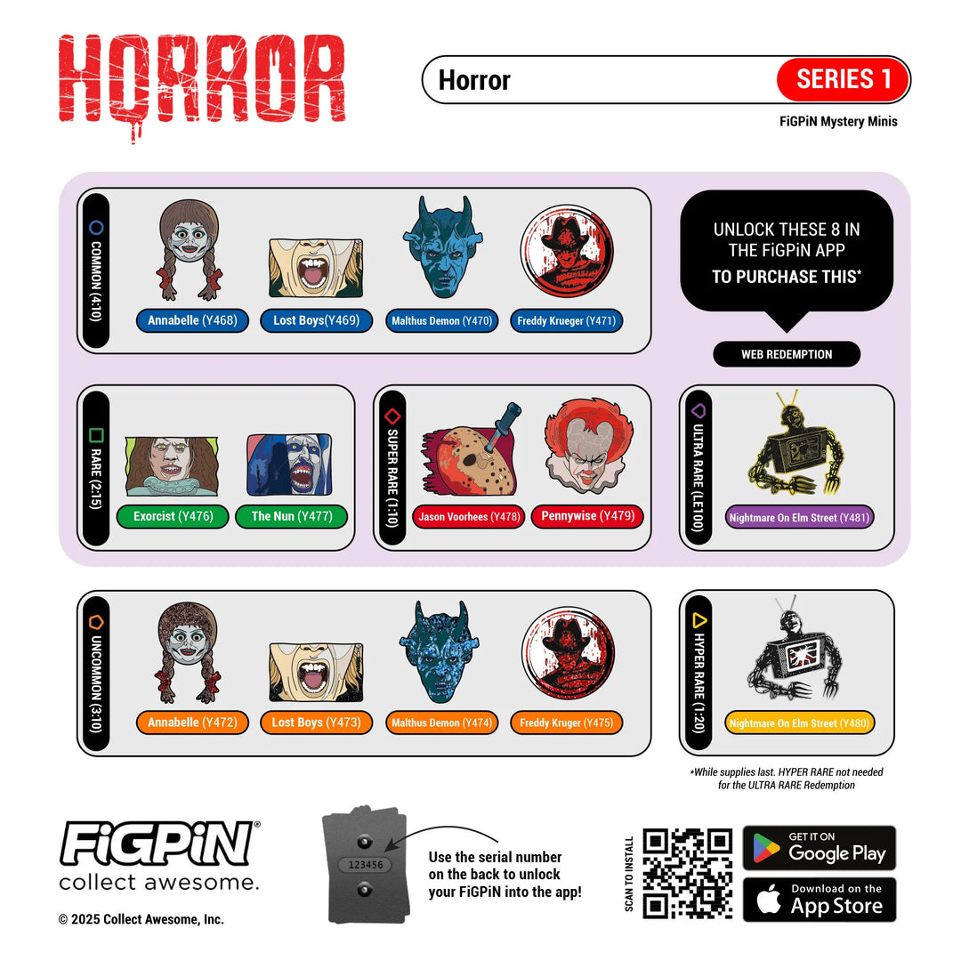 FiGPiN Horror Series 1 Mystery Minis Blind Box Pin
