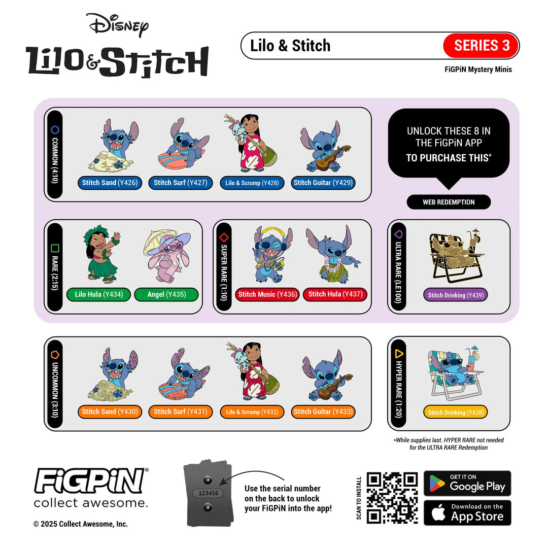 FiGPiN Disney Lilo & Stitch Series 3 Mystery Minis Blind Box Pin