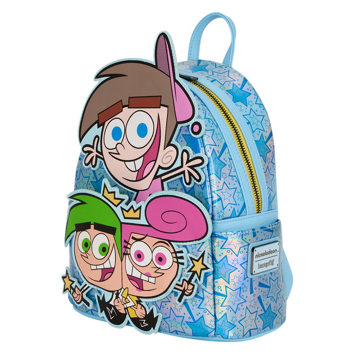 Loungefly Nickelodeon NYCC Limited Edition The Fairly OddParents Timmy, Cosmo, & Wanda Glow Mini Backpack