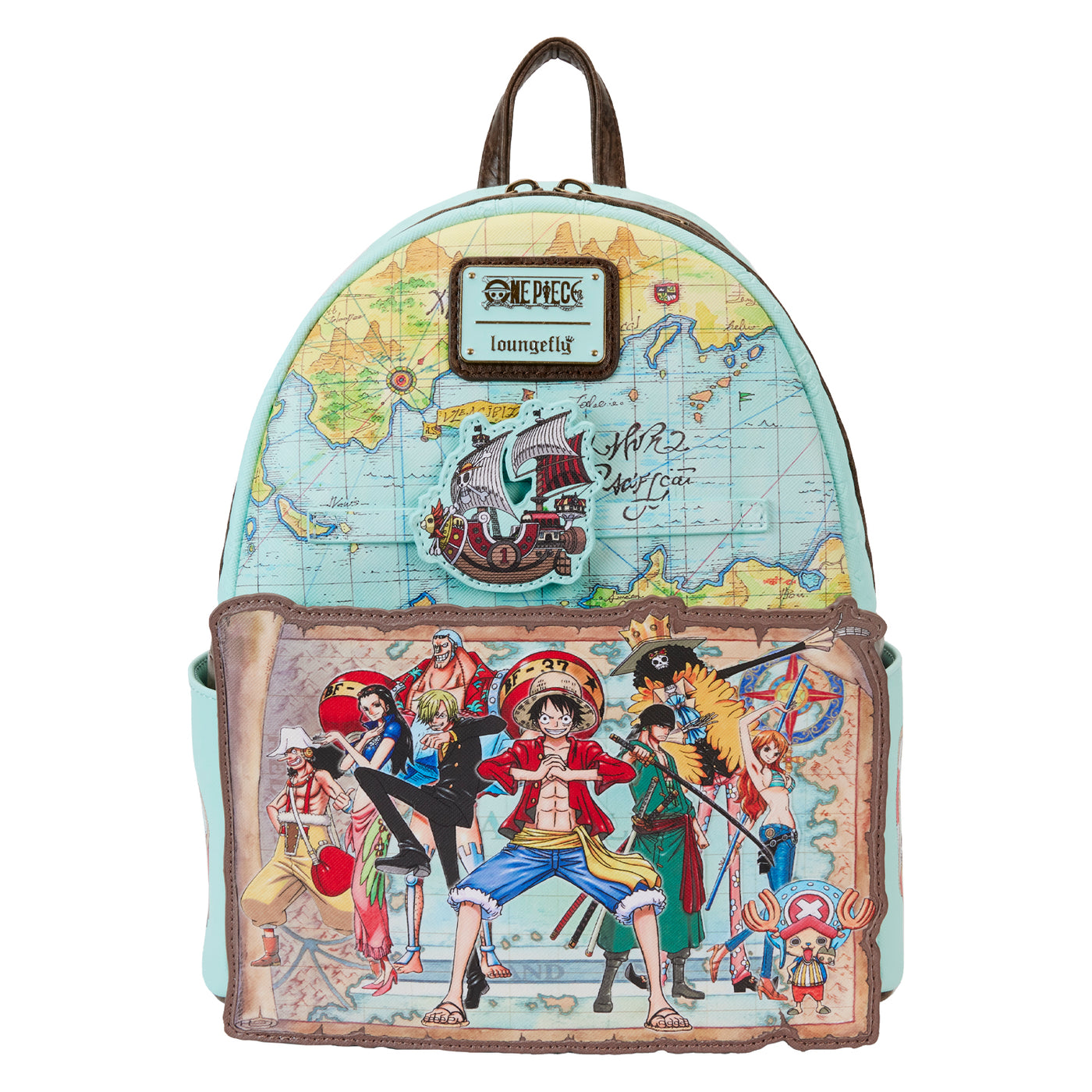Loungefly Toei One Piece Puffy Gang Map Mini Backpack