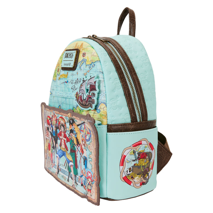 Loungefly Toei One Piece Puffy Gang Map Mini Backpack