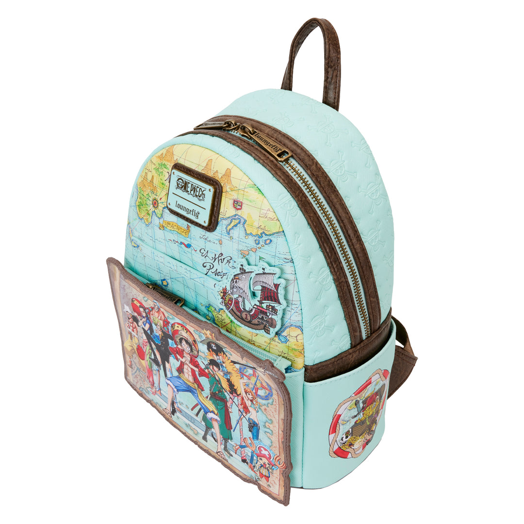 Loungefly Toei One Piece Puffy Gang Map Mini Backpack