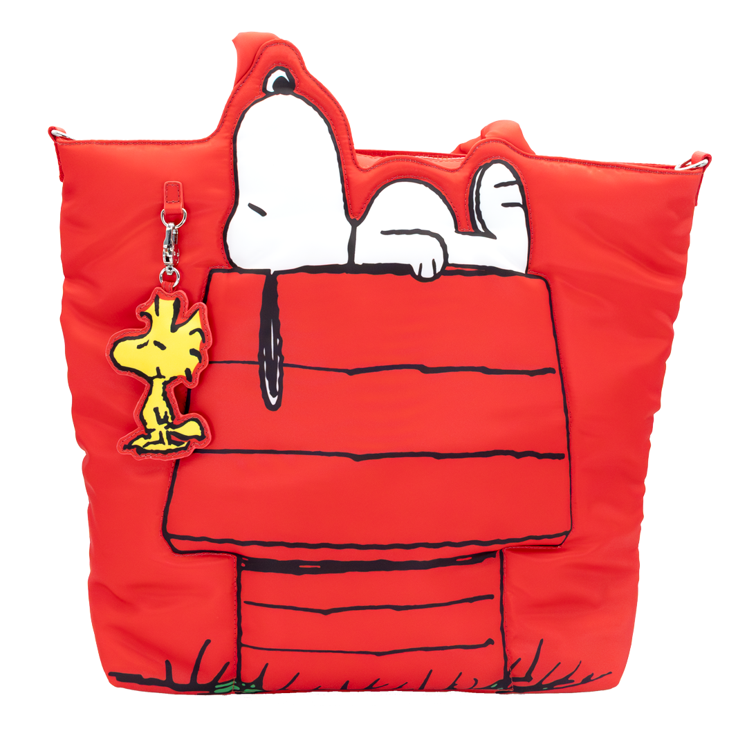 Whatever! Makes You Happy Peanuts 75th Anniversary Snoopy House Padded Nylon Tote Bag