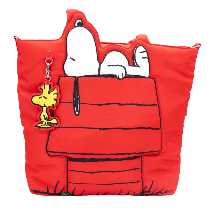 Whatever! Makes You Happy Peanuts 75th Anniversary Snoopy House Padded Nylon Tote Bag