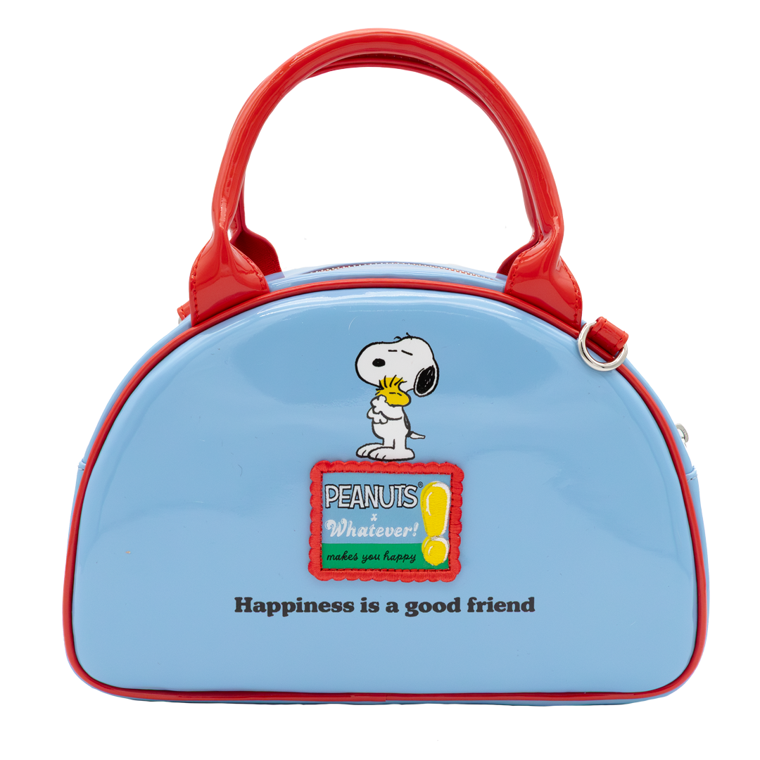 Whatever! Makes You Happy Peanuts 75th Anniversary Snoopy “Happiness Is a Good Friend” Bowler Bag